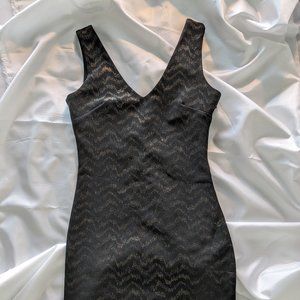 Aqua black chevron shimmer mini dress (XS)